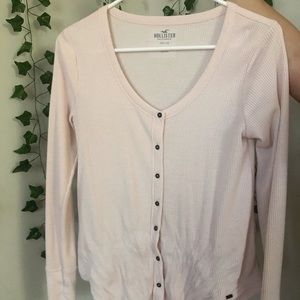 thermal button down sweater !!